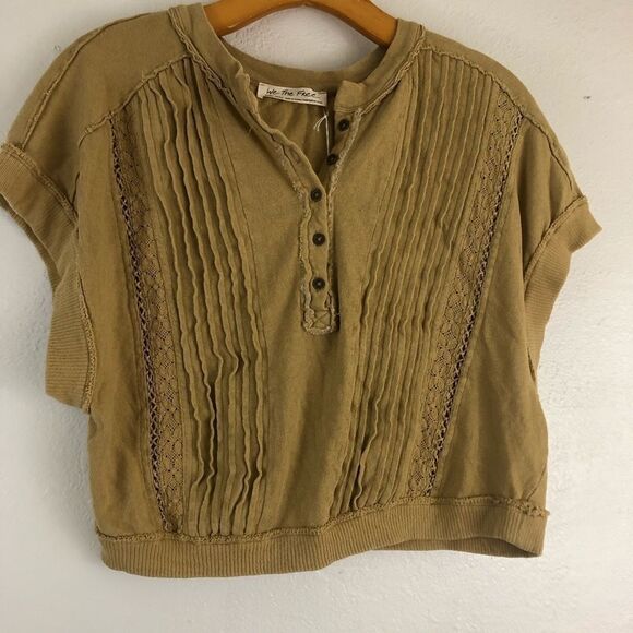 We the free Roxy Tee Golden Palm over size sleeveless top size XS - Picture 2 of 6